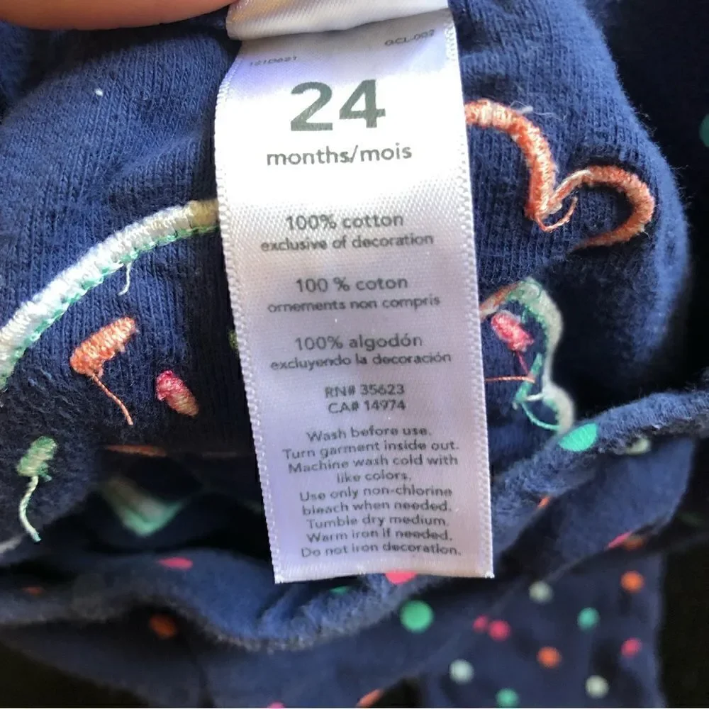 CARTER’S blue polka dots cupcake print pants pjs bottom size 24 months cotton
